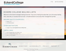 Tablet Screenshot of lists.eckerd.edu